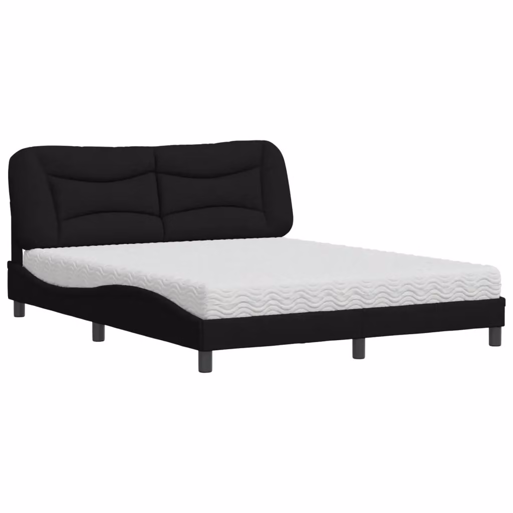 Letto moderno con materasso Hvar vidaXL in tessuto nero L: 160 cm, P: 200 cm – 2