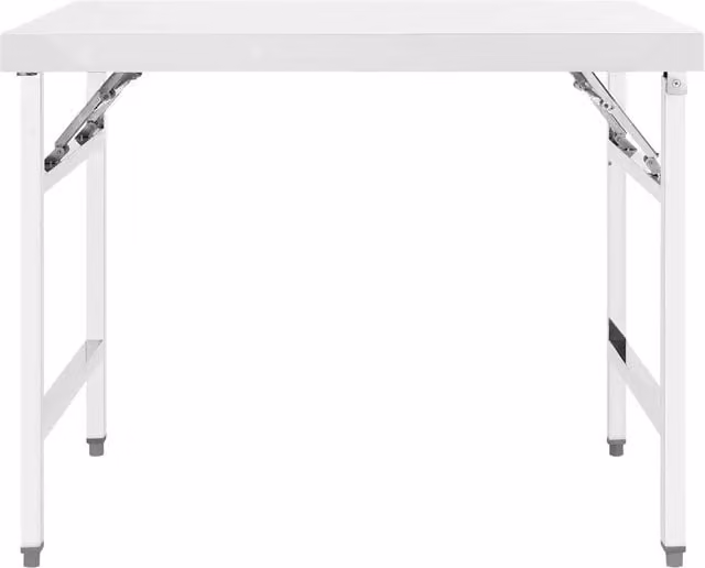 Tavolo da lavoro pieghevole vidaXL in acciaio inox argento e bianco L/P/H: 100 x 60 x 80 cm