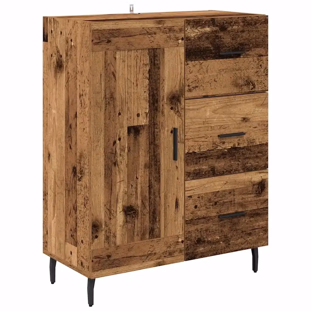 Credenza Buffet con Cassetto vidaXL in Legno Vecchio Marrone per Cucina e Soggiorno L: 69,5 cm, P: 34 cm, H: 90 cm – 2