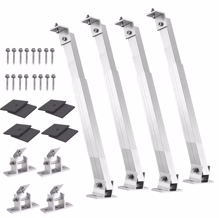 Set di montaggio per pannelli solari, supporti regolabili, alluminio resistente, 2 set