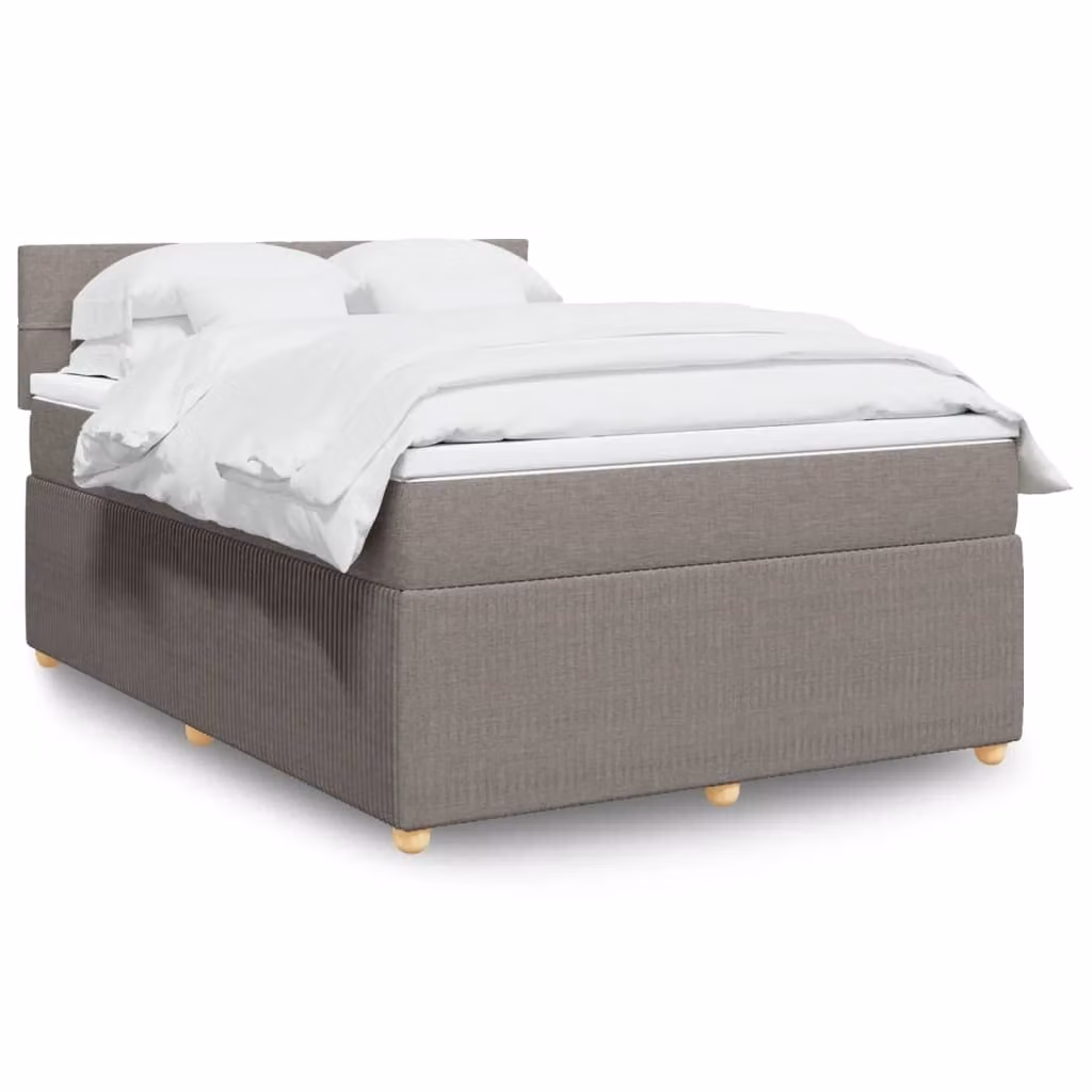 Maison Exclusive - Letto boxspring con materasso Taupe 160x200 cm Tessuto