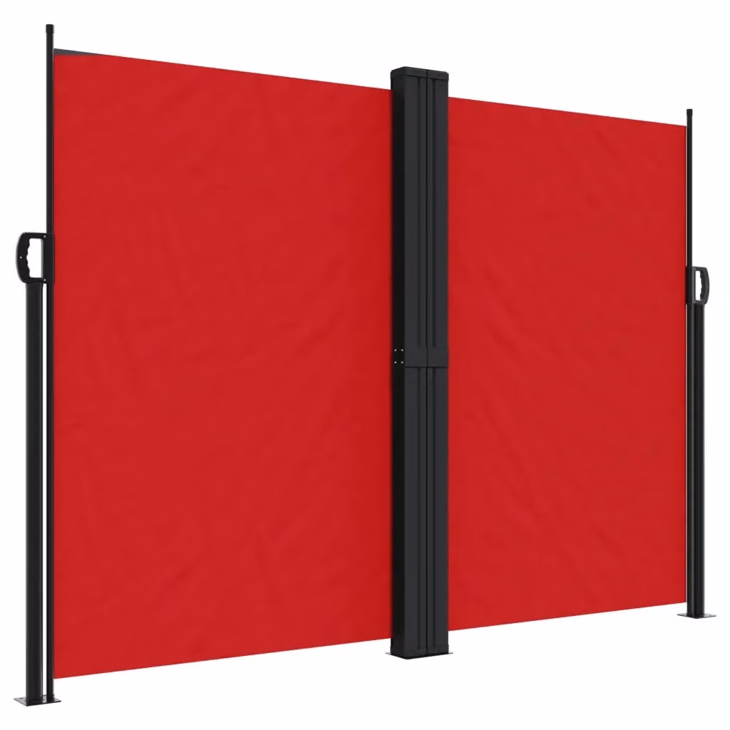 Tenda da sole laterale retrattile vidaXL rossa in poliestere e acciaio L: 600 cm, H: 180 cm – 2