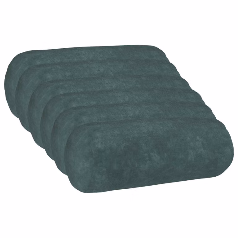 vidaXL Cuscino con cuscino HEERLEN 6 pz Blu mare Fleece in microfibra