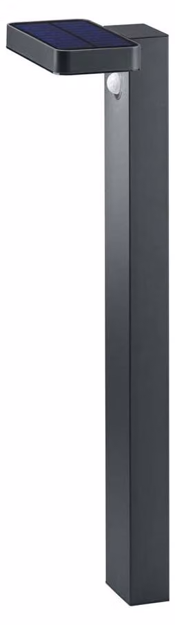 Lampada solare a LED, colore antracite, 4,5W, 3000K, 290 lumen, con sensore di movimento