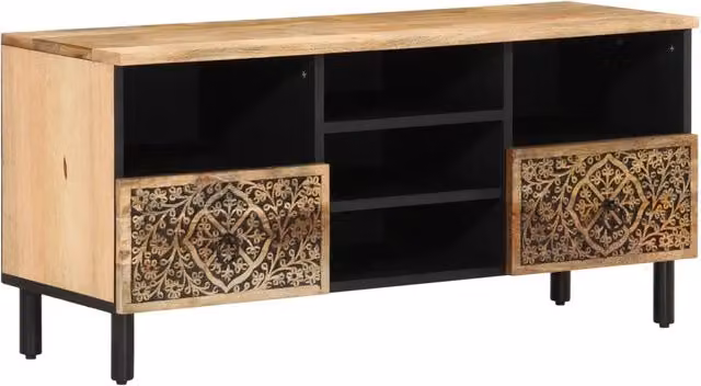 Mobile TV | Armadietto TV | Mobile Porta TV 100x33x46 cm in Legno Massello di Mango