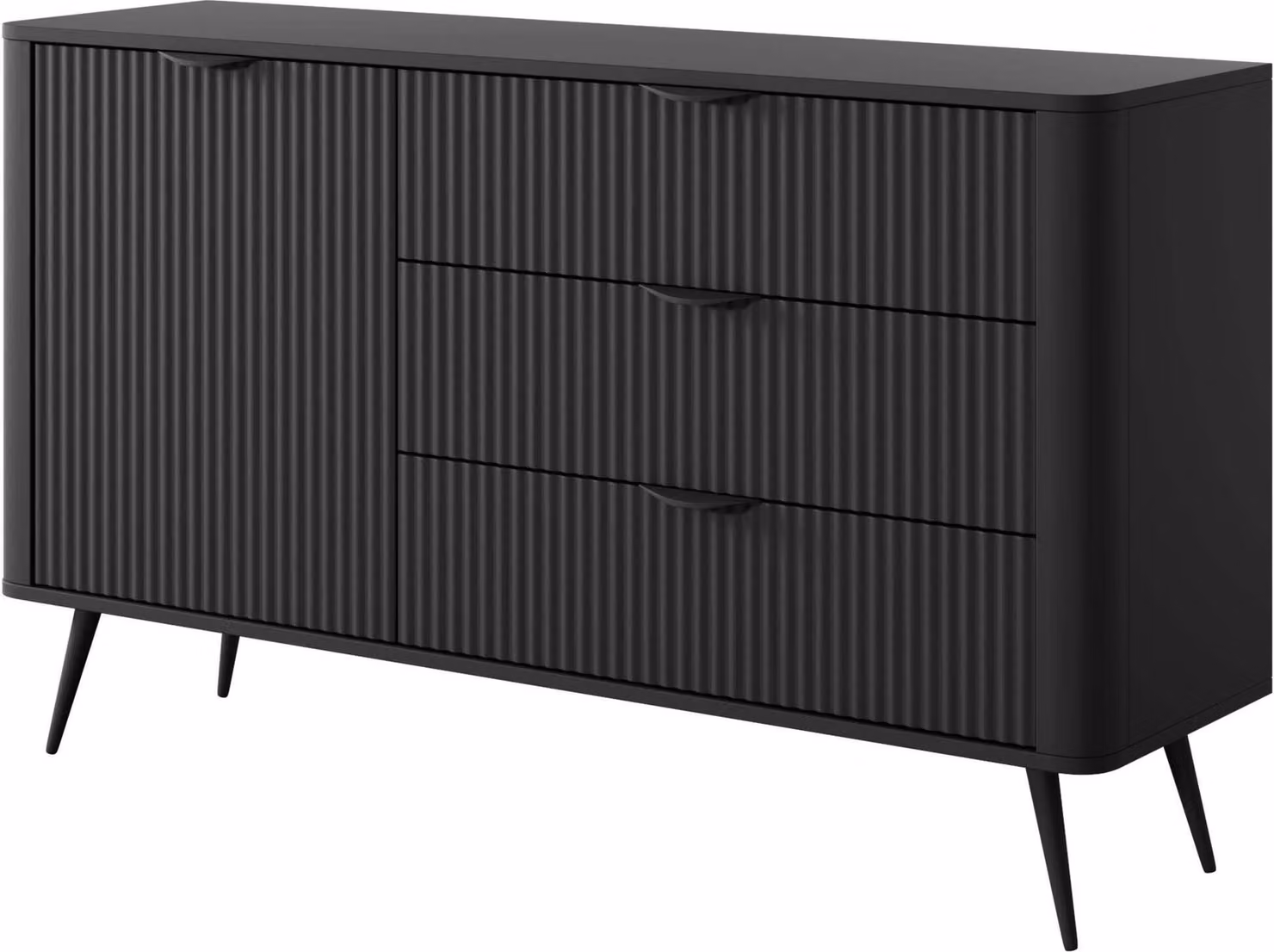 FURNLUX Credenza Lante Nero 138cm / Colore principale: Nero / Dimensioni: 138 x 81 x 38 cm