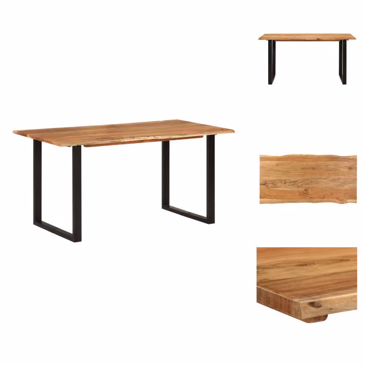 vidaXL Tavolo da pranzo 154x80x76 cm in legno massiccio di acacia - Tavoli da pranzo