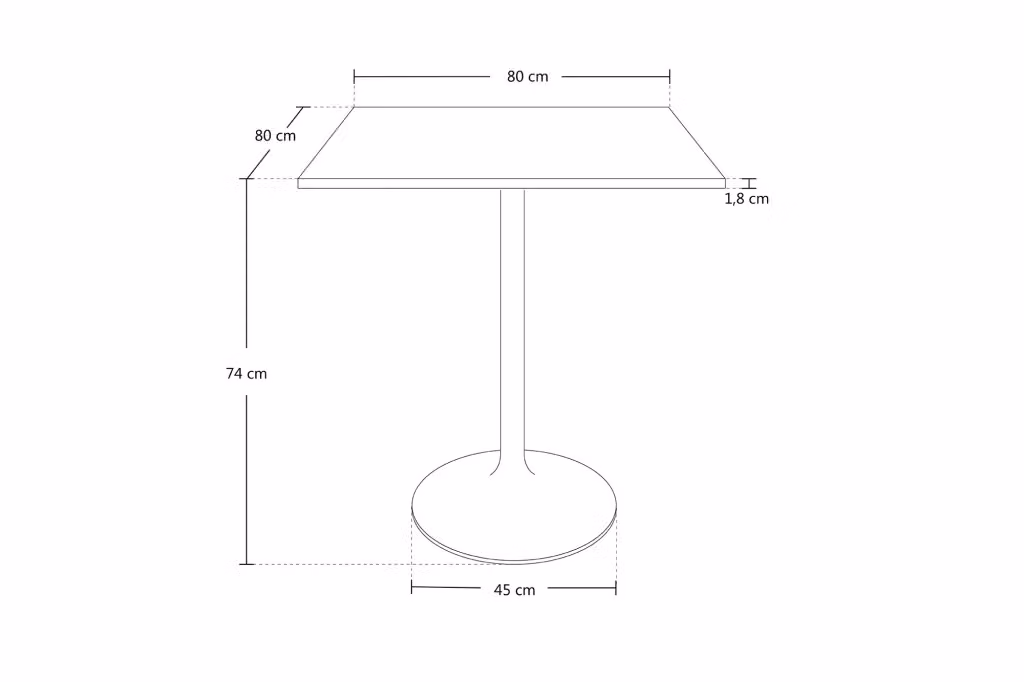 Tavolo da bar quadrato SAMIRA nero opaco L: 80 cm, P: 80 cm, H: 74 cm – 2