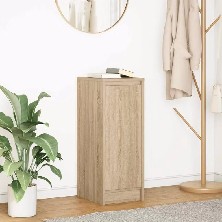 Credenza vidaXL in Legno Multistrato Rovere Sonoma, Colore Marrone/Beige, L 29,5 cm x P 34 cm x H 76 cm