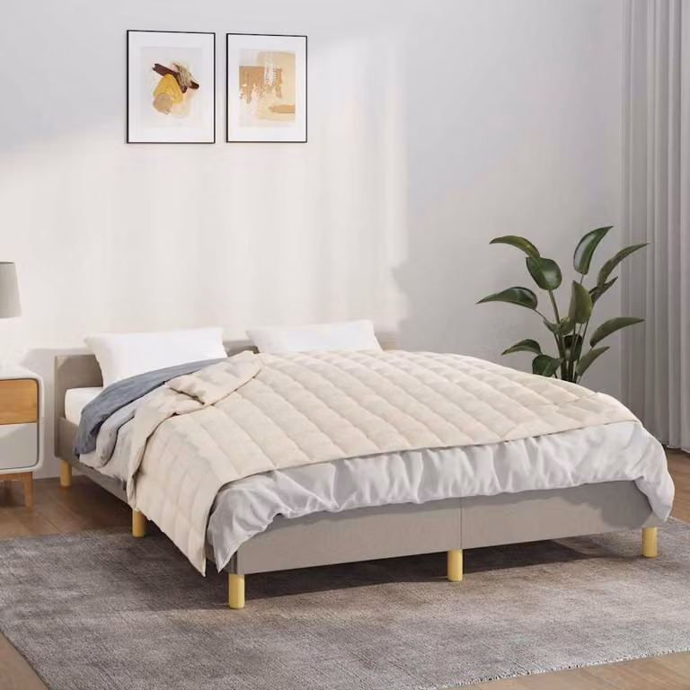 Coperta Ponderata vidaXL in Microfibra e Cotone Beige L: 120 cm, P: 180 cm, Peso: 5 kg