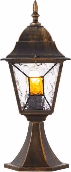 Lampada da esterno JANEL BRILLIANT, nero oro, metallo vetro, E27 max 60W, IP44, 44x18x18cm