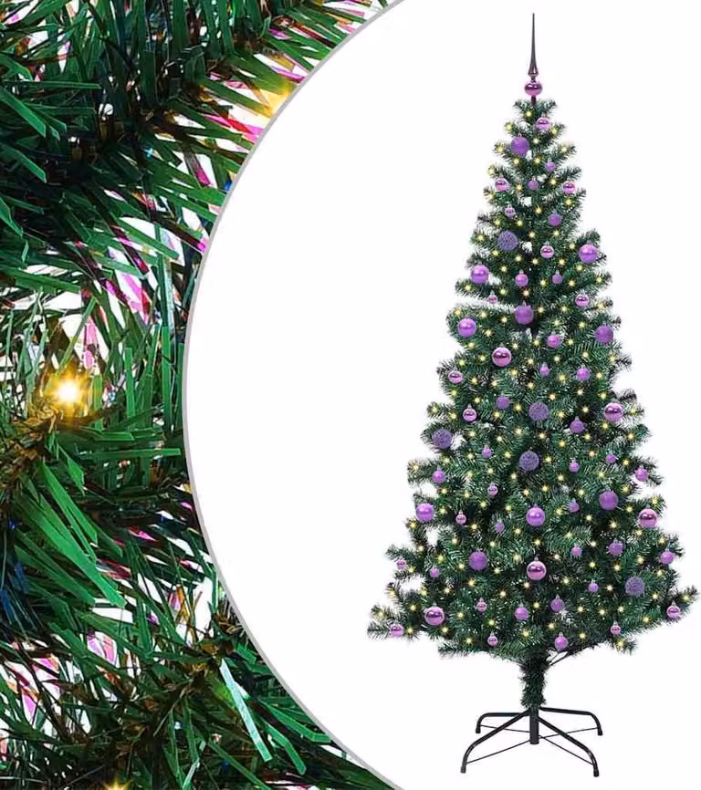 Albero di Natale artificiale con luci integrate Verde 210 cm