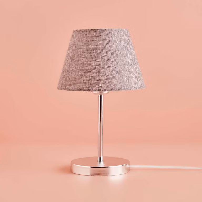 Opviq, AYD-3405, lampada da tavolo, 100 % tessuto, grigio, 22 x 22 x 37 cm