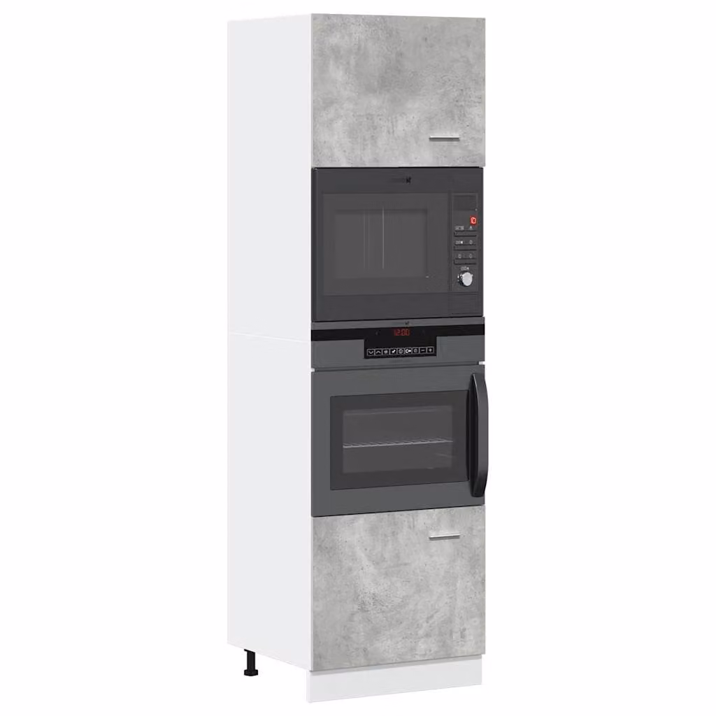 Mobile per microonde vidaXL Lyon Grigio, L: 60 cm, P: 57 cm, H: 207 cm – 1