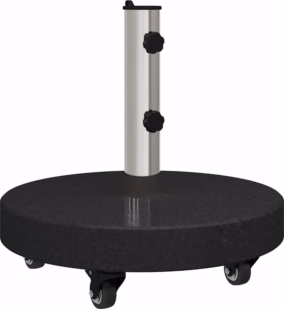 Base per ombrellone 30kg Nero Granito e Acciaio Inossidabile