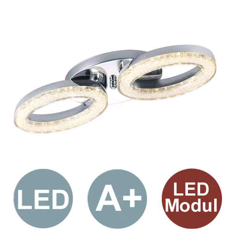 Lampada a soffitto LED Elektra, finitura cromata, marca Reality