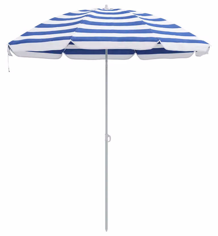 Ombrello da giardino Poliestere 170T Blu e Bianco