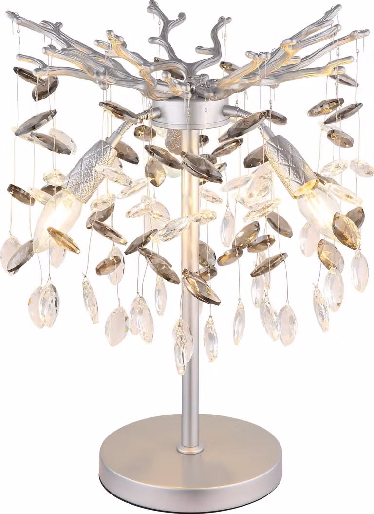 Lampada da tavolo QUEENA a 3 luci, argento