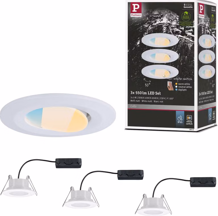 Paulmann Luce da incasso LED Calla basic set orientabile