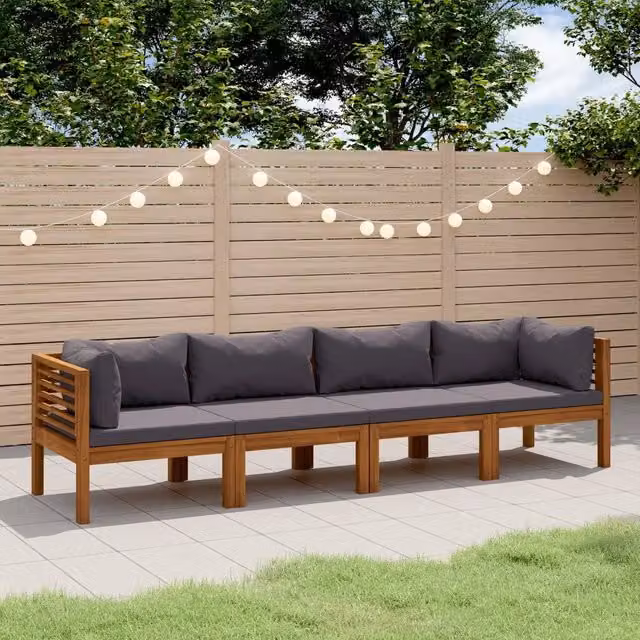 Divano da Giardino 4 Posti con Cuscino Legno Massello di Acacia 3086901