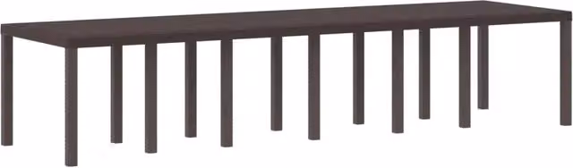 Tavolo da giardino rettangolare vidaXL in polyrattan marrone L: 350 cm, P: 100 cm, H: 74 cm – 2