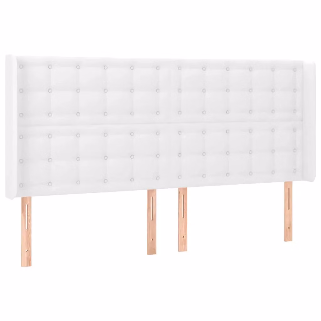 Testiera con Orecchie Design Mania in Similpelle Bianca L: 183 cm, P: 16 cm, H: 118/128 cm – 2