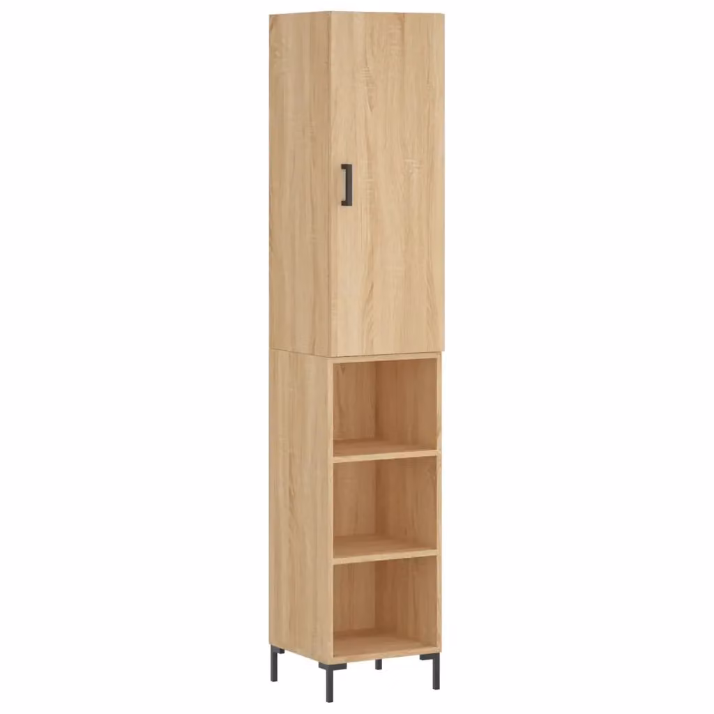 Credenza moderna vidaXL in legno e metallo marrone L: 34,5 cm, P: 34 cm, H: 180 cm – 2
