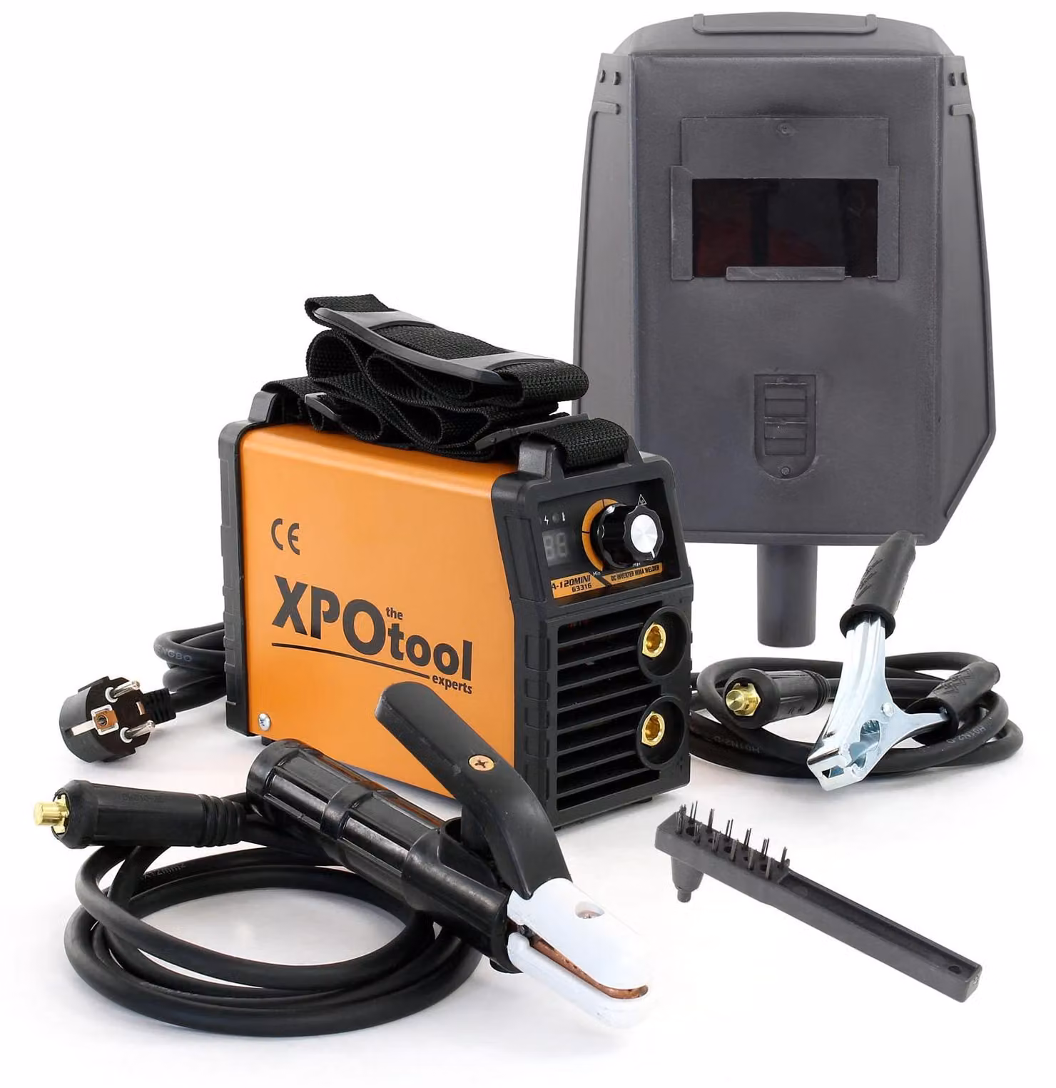 Saldatrice MMA portatile per elettrodo – 20-120 A di potenza – tecnologia inverter IGBT – peso: 3,1 kg