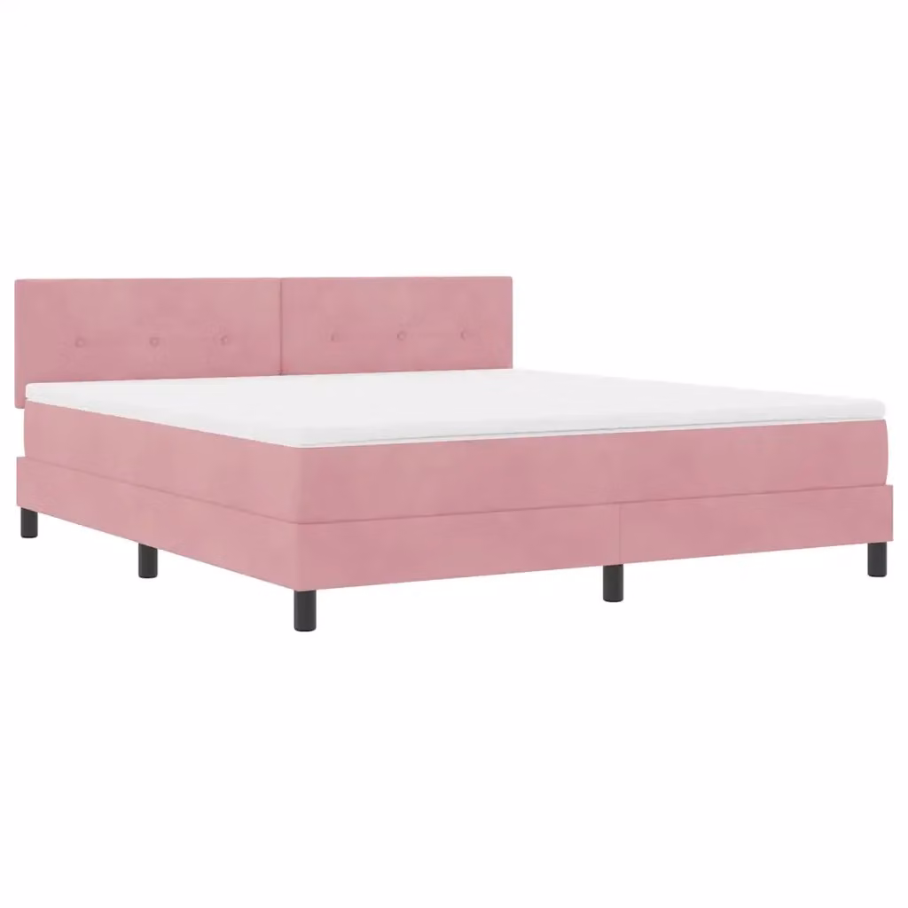 Letto a molla con illuminazione LED vidaXL in velluto rosa L/P: 180 x 200 cm – 2