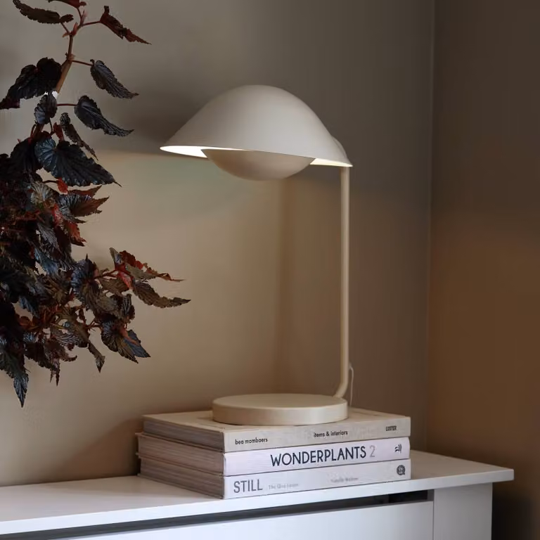 Nordlux Lampada da tavolo Freya, Crema / Ambra, Soggiorno / Sala da pranzo, Metallo, Lampada da tavolo