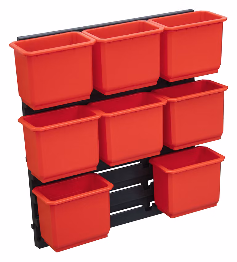 Qbrick System Container Set No. 2 Parete dell'officina 39 x 35 cm con 8 contenitori per le valigette System ONE e System TWO