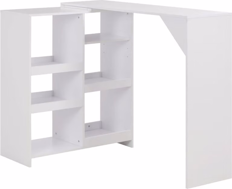 Maison Exclusive - Tavolo da Bar con Scaffale Mobile Bianco 138x39x110 cm