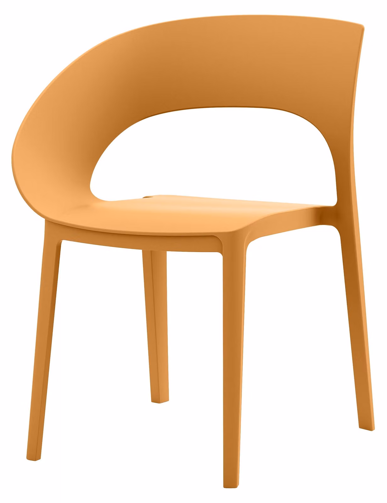 Sedia da esterno Rebecca Mobili Laren in stile moderno, 82,5x54x60 cm, polipropilene arancione, set da 2 pezzi