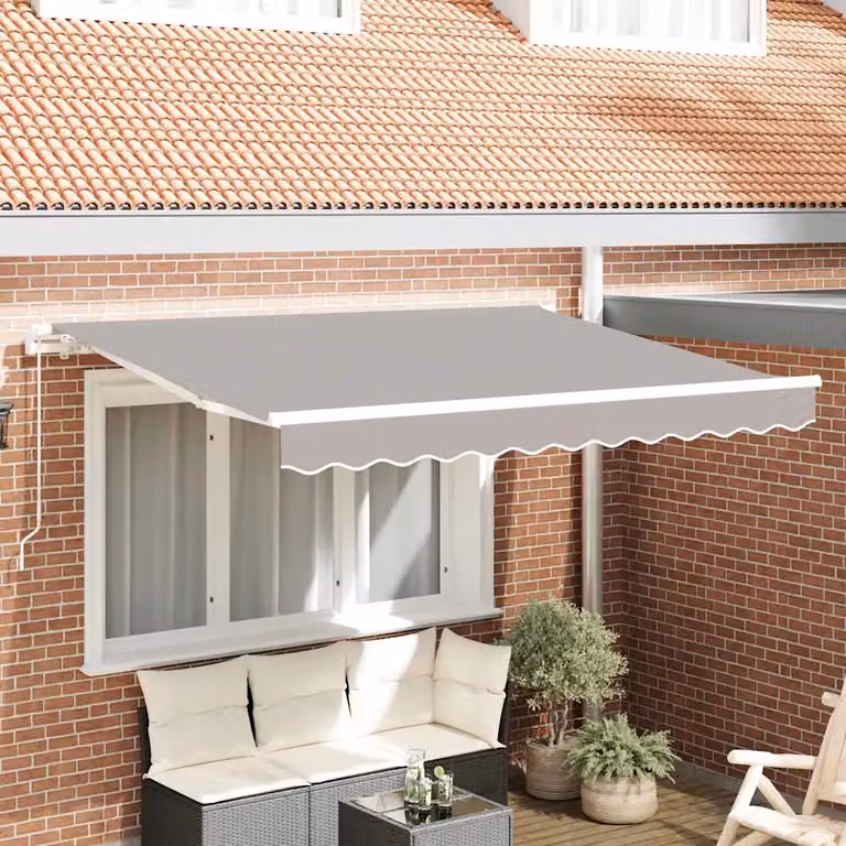 vidaXL Tenda retrattile Grigio chiaro 250 x 200 cm Tessuto