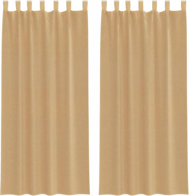 Tende in Voile con Tasche per Aste 2 pz Sabbia