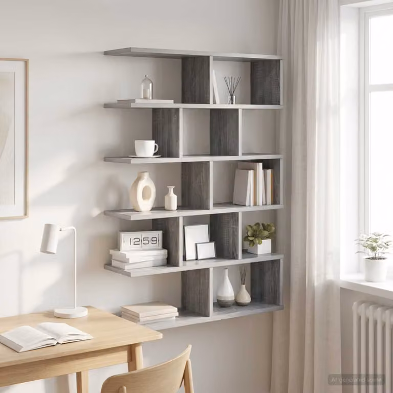 Scaffale da parete moderno vidaXL in MDF grigio L: 70 cm, P: 20 cm, H: 100 cm