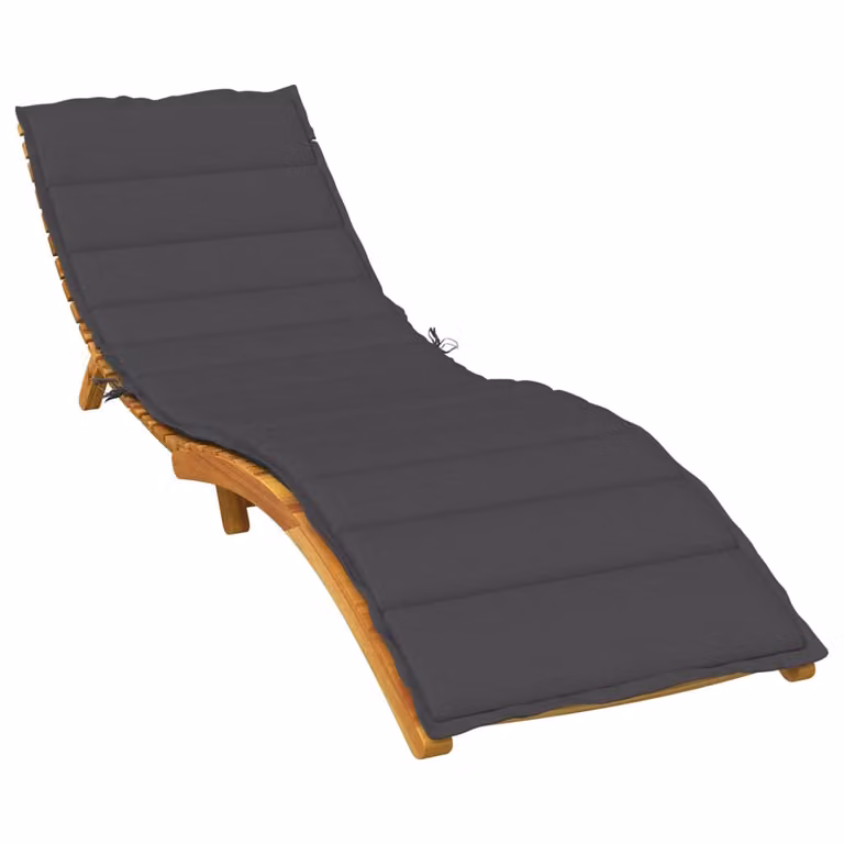 vidaXL Cuscino per Lettino Prendisole Antracite Mélange L: 200 cm, P: 60 cm, H: 4 cm