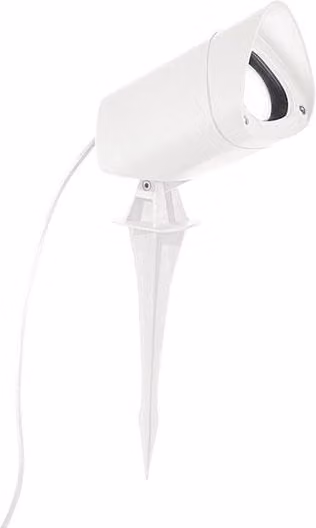 Faretto Outdoor Gea in Alluminio Bianco con Picchetto per Giardino, Orientabile e con Lampadina LED GU10 Sostituibile