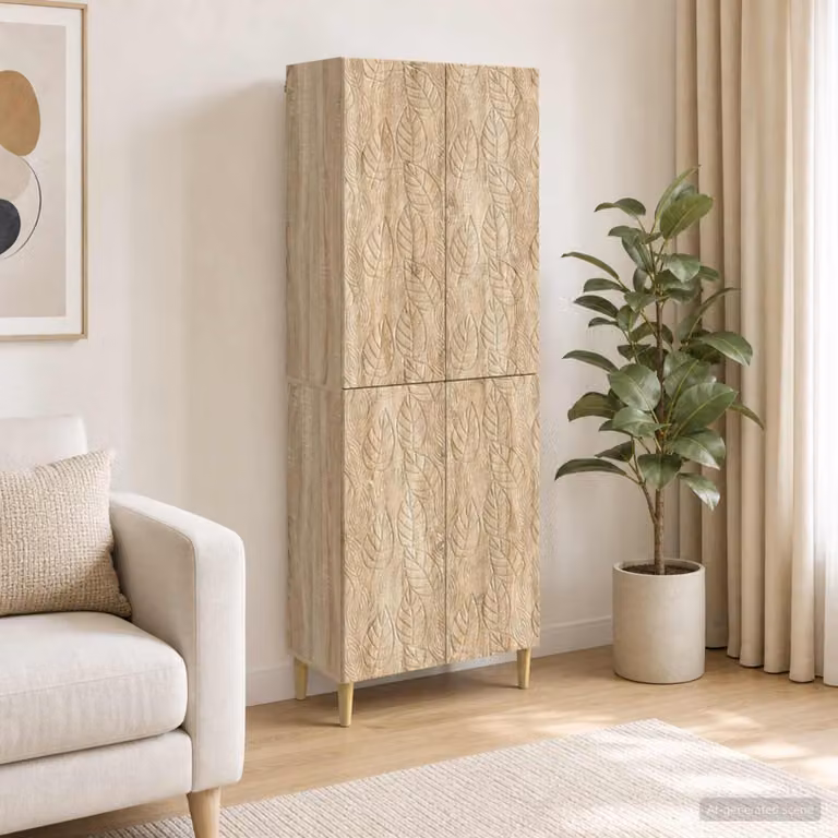 Set di 2 armadi moderni vidaXL in legno ingegnerizzato color rovere, L/P/H: 90 x 34,5 x 66 cm