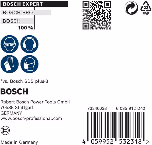 Trapano a percussione Bosch 10x Expert SDS plus-7X 5 x 100 x 165 mm - 2608900158