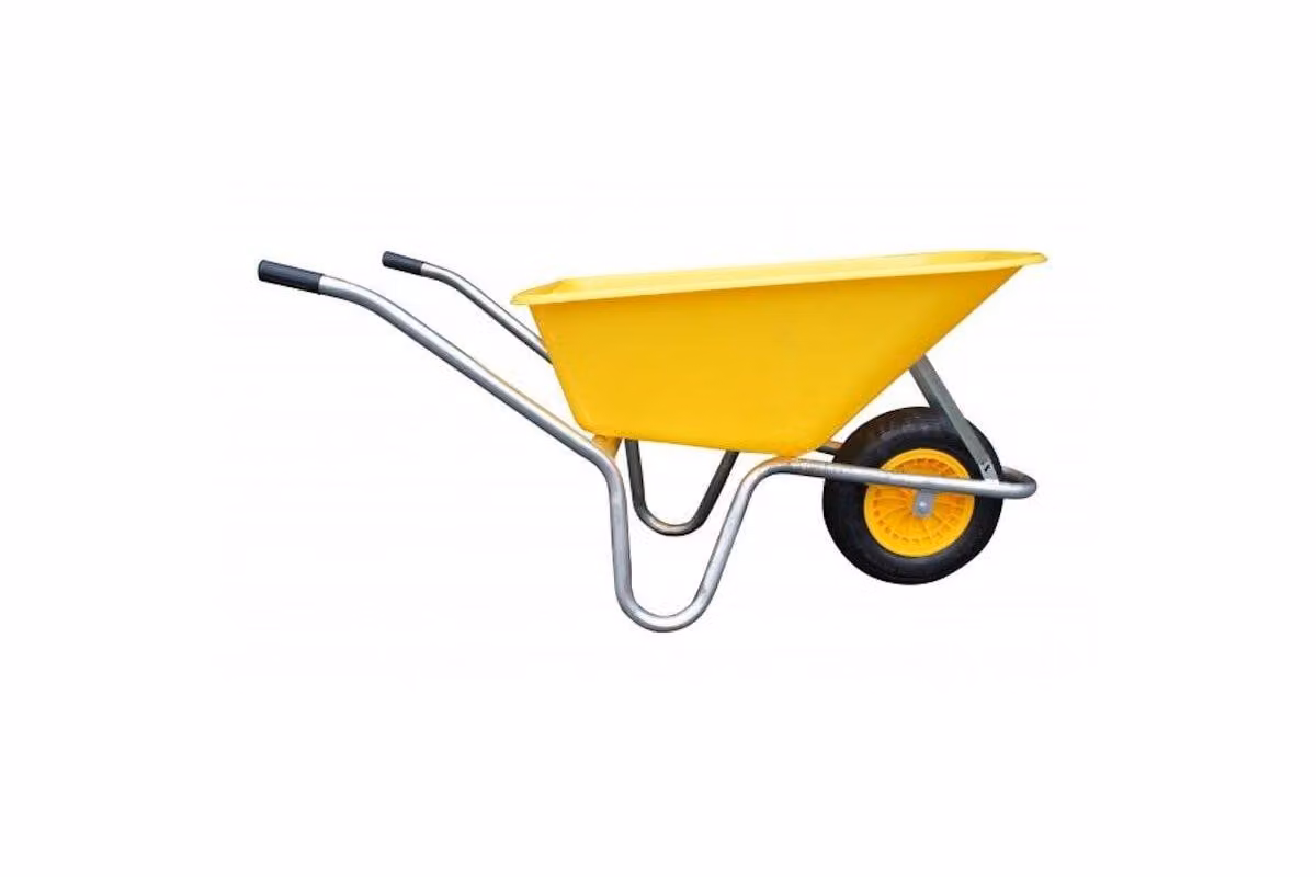 LIVEX Carriola 100 l gonfiabile, corpo in plastica 100 kg, telaio zincato Colore: giallo