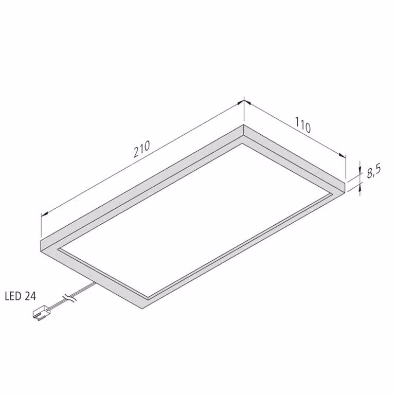 Hera Lampada LED per mobili Sky Set da 3 pezzi 4.000K acciaio inox Sky, dimmerabile, Alluminio / Grigio / Zincato, Cucina, Plastica, Moderno, Lampade per mobili