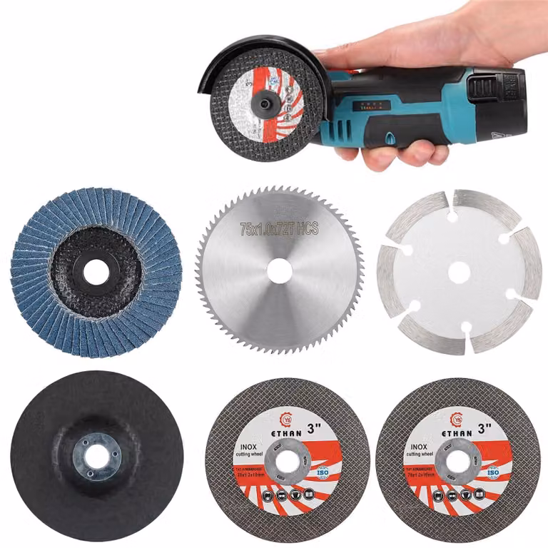 Set di 6 dischi da taglio da 75 mm per smerigliatrice angolare compatta