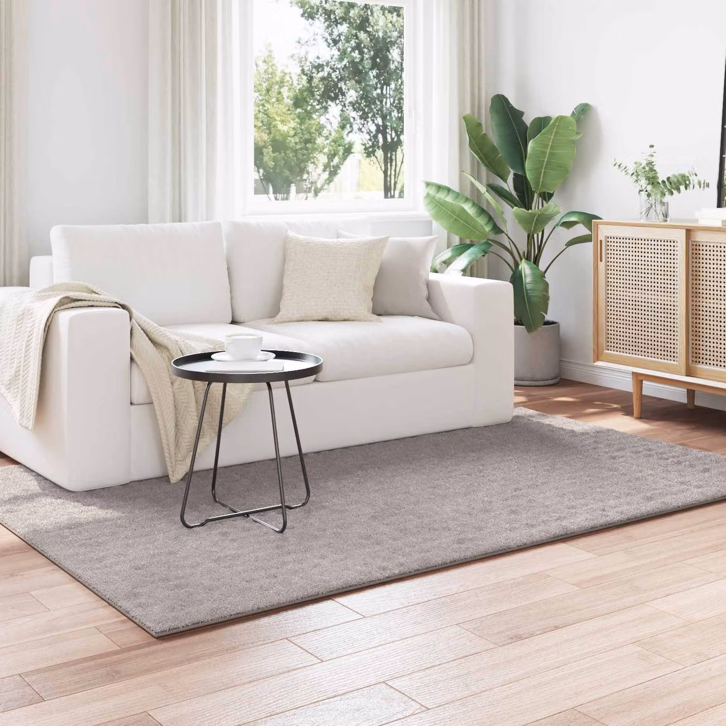 Tappeto per area vidaXL SIROLO color sabbia, rettangolare, in poliestere, L 170 cm x P 120 cm