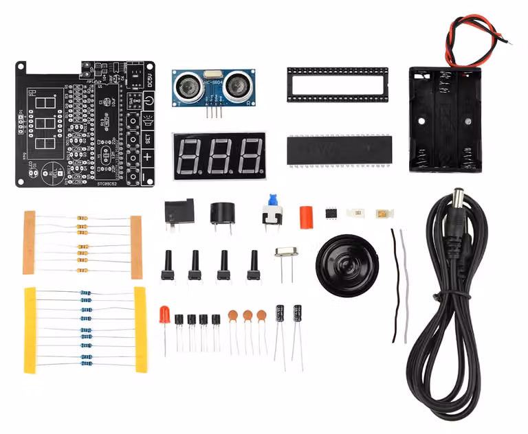 Kit di montaggio fai-da-te per misuratore di distanza a ultrasuoni, elettronica