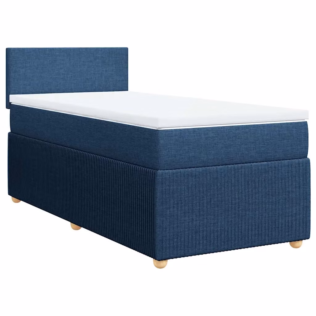 Letto con Giroletto a Molle e Materasso vidaXL Blu e Bianco L: 100 cm, P: 200 cm – 2