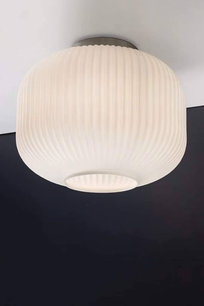 Plafoniera da Soffitto Rigadin Rossini Group in Cromo e Vetro Bianco Satinato, Design Moderno con Attacco E27, IP20 – 2