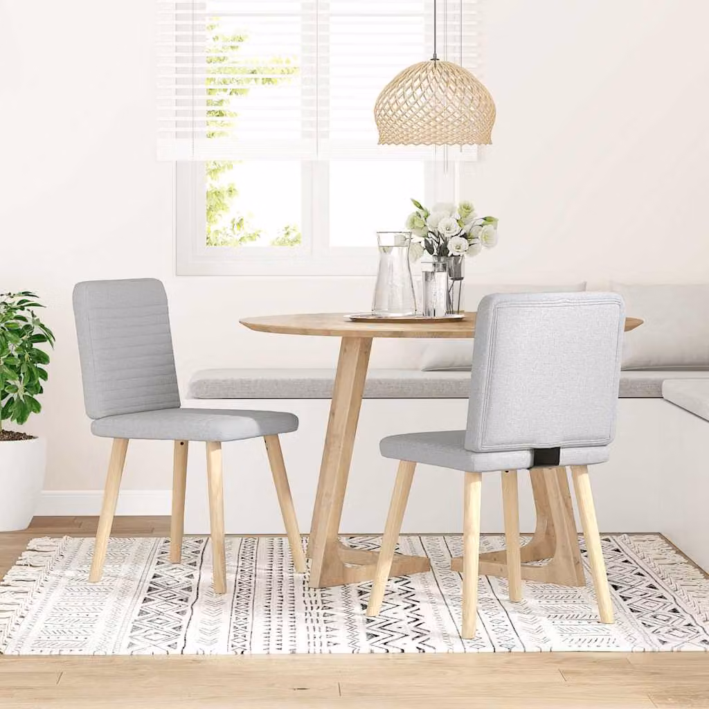 vidaXL Sedie da Pranzo 2 pz Grigio Nuvola in Tessuto