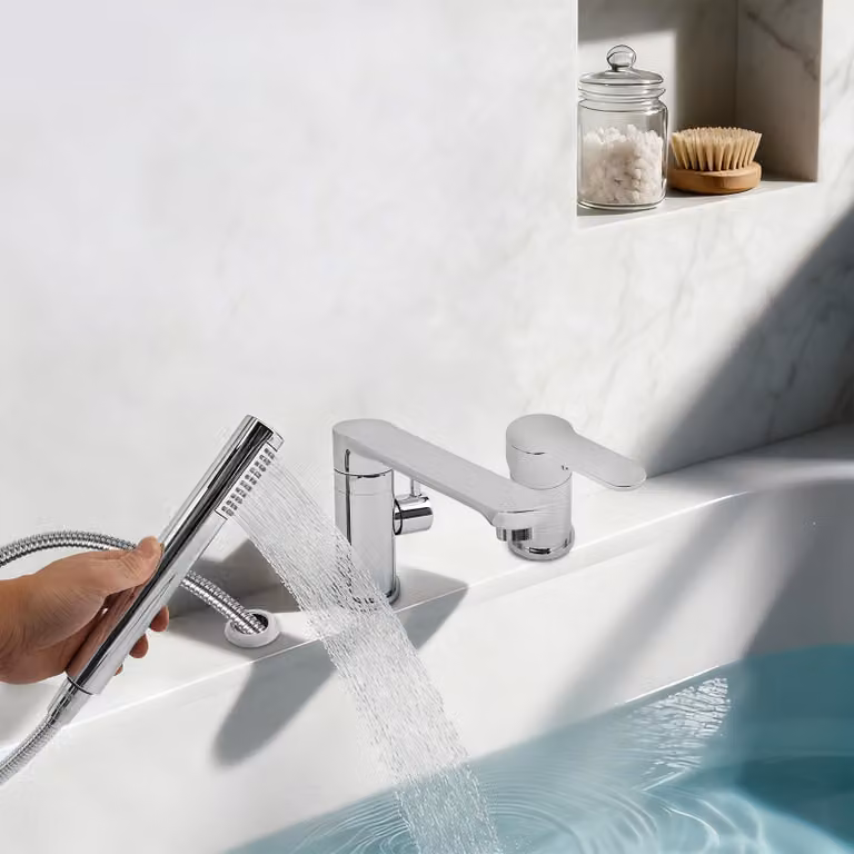 Rubinetto da cucina con doccetta estraibile - Ottone - Design moderno