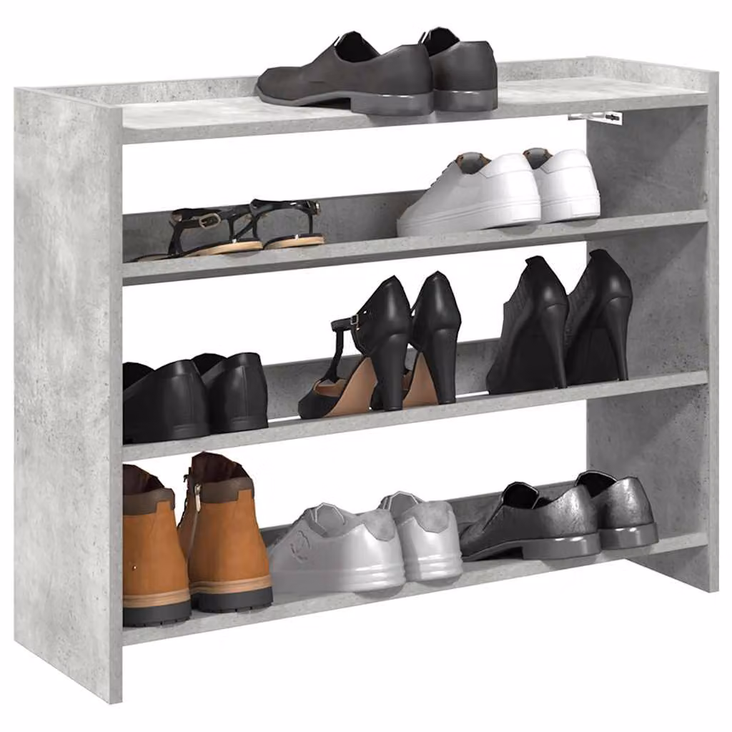 Scarpiera moderna vidaXL in legno e MDF, Grigio, L 80 x P 25 x H 62 cm
